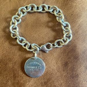 Vintage Original Tiffany’s Circle Dog Tag Bracelet